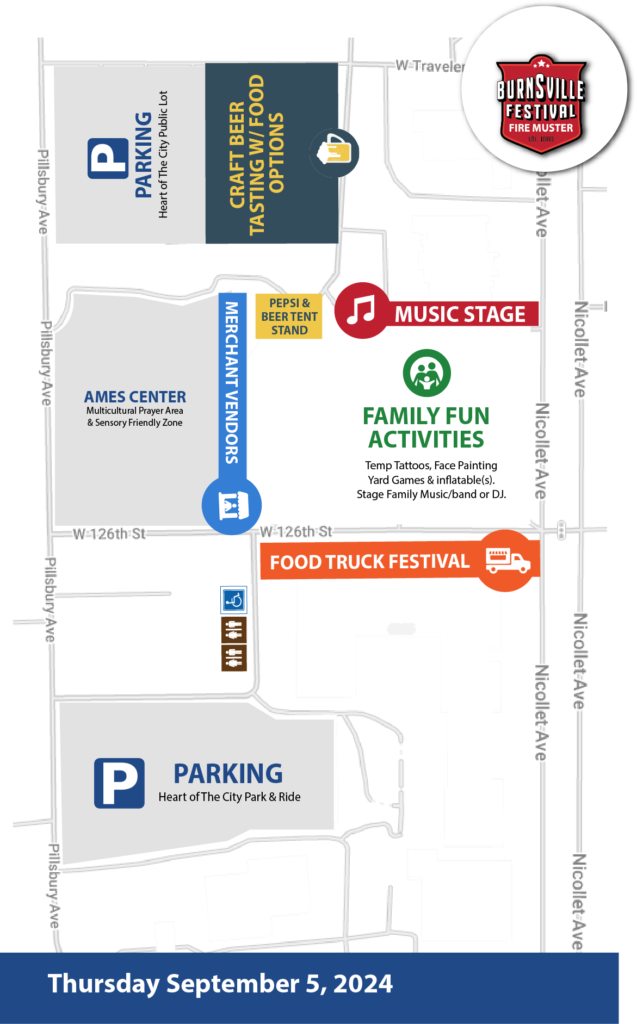 Thursday Map - Burnsville Festival and Fire Muster